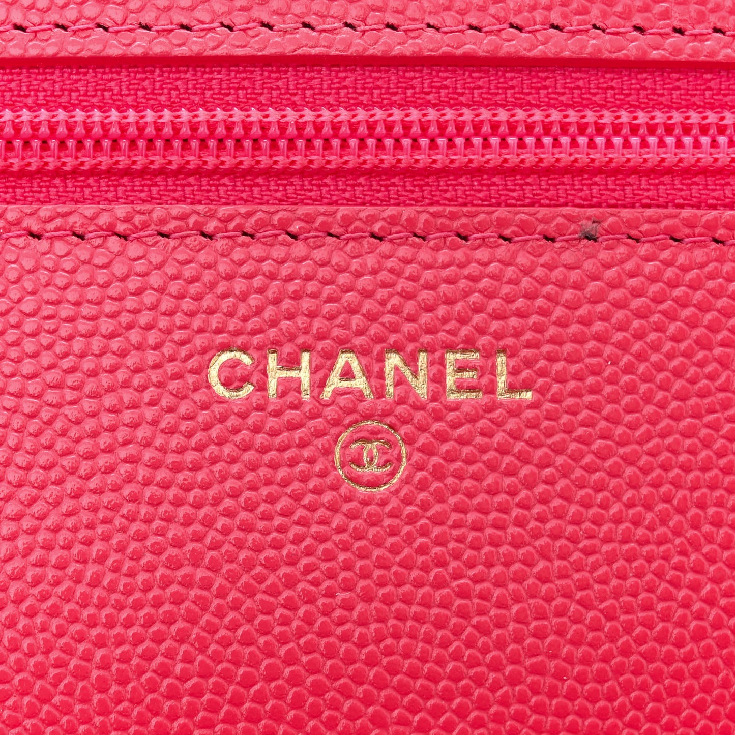 Caviar Quilted French New Wave Chain CC Wallet On Chain WOC Pink