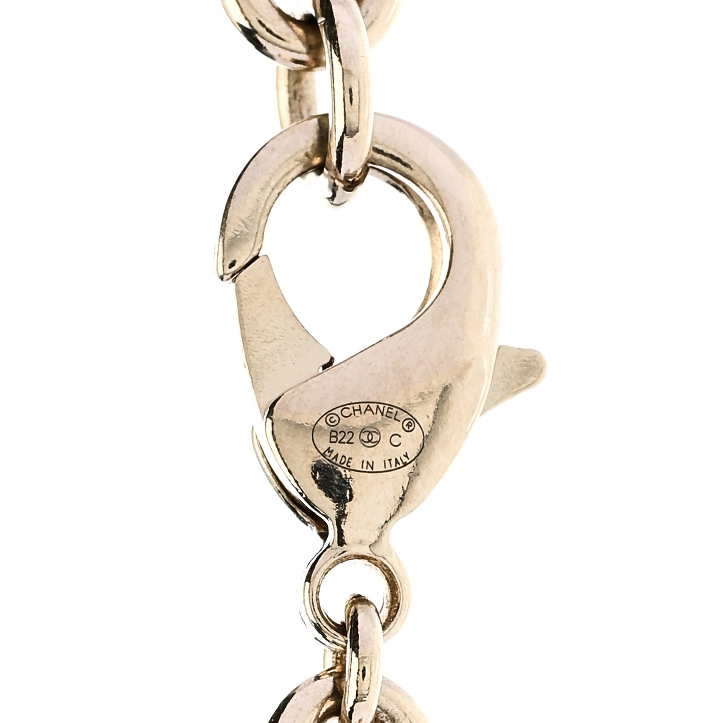 Metal CC Heart Locket Necklace Gold