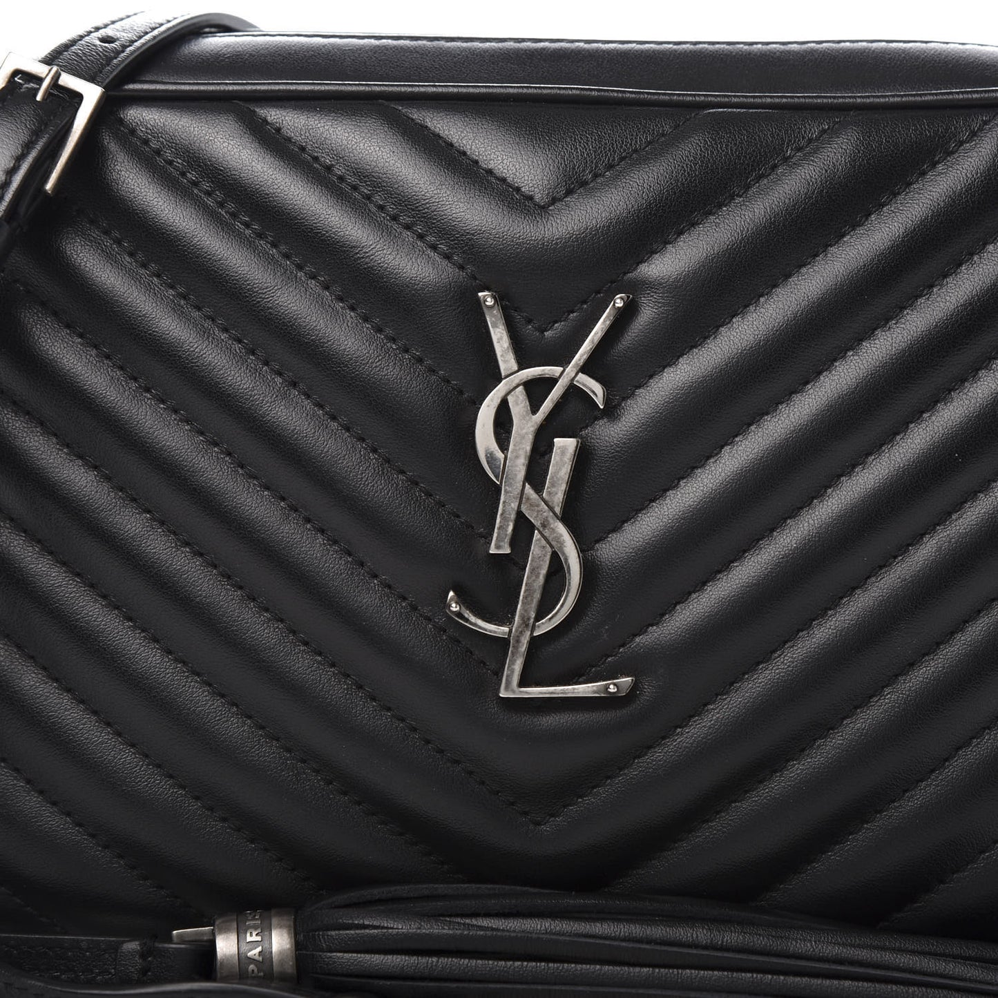 Calfskin Matelasse Monogram Lou Camera Bag Black