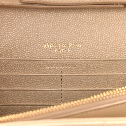 Saint Laurent Grain De Poudre Matelasse Chevron Monogram Chain Wallet Nude Powder 5 of 9
