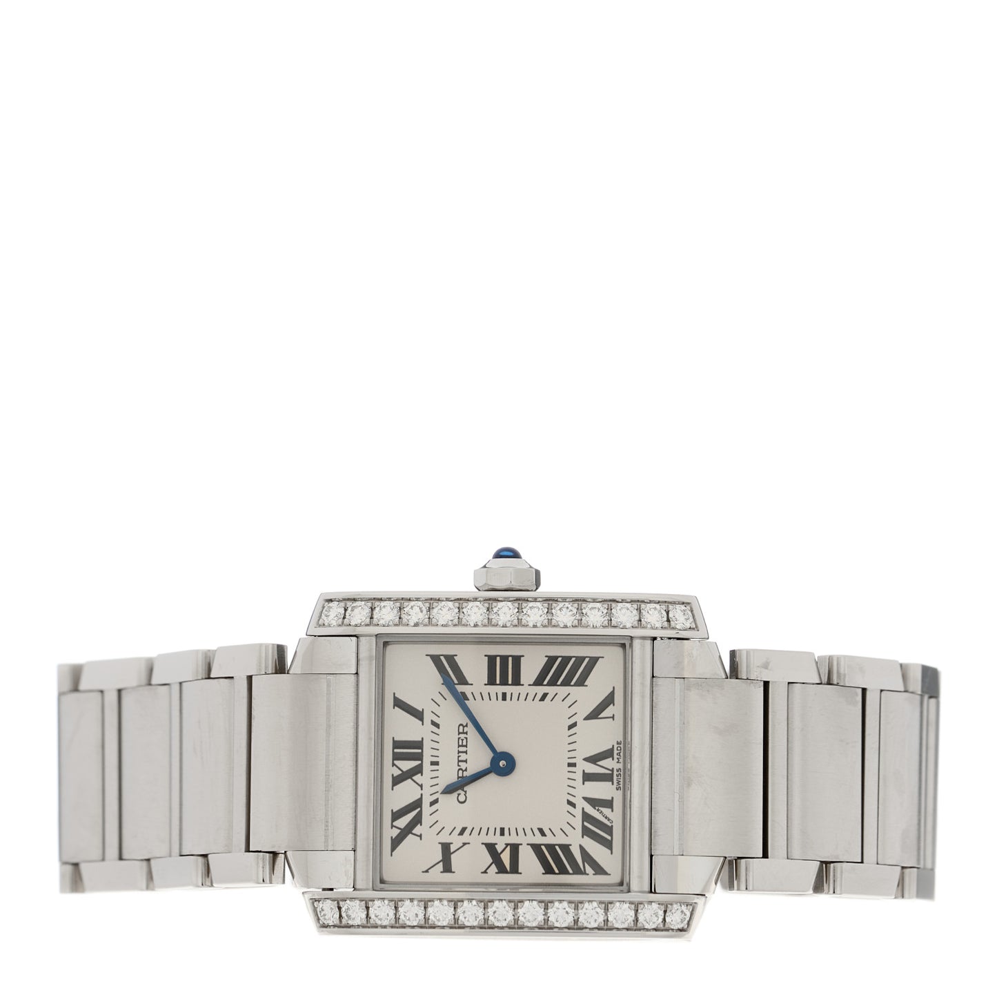 Stainless Steel Diamond Bezel 25mm Tank Francaise Quartz Watch
