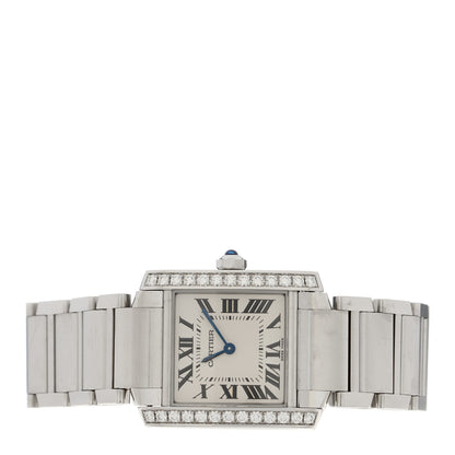 Cartier Stainless Steel Diamond Bezel 25mm Tank Francaise Quartz Watch 2 of 5