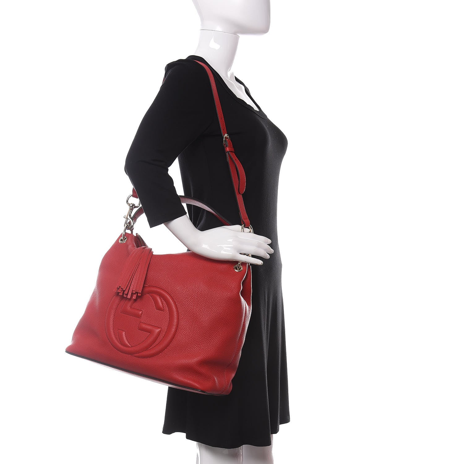Gucci Pebbled Calfskin Large Soho Hobo Tabasco Red 2 of 11