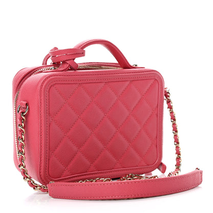 Chanel Caviar Quilted Small CC Filigree Vanity Case Pink 2 of 4
