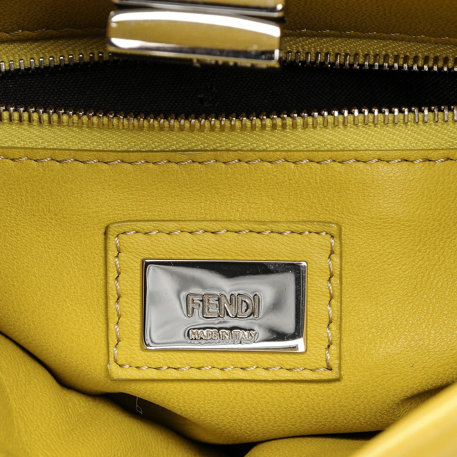 Fendi Nappa Mini Peekaboo Iconic Satchel Lime 12 of 16