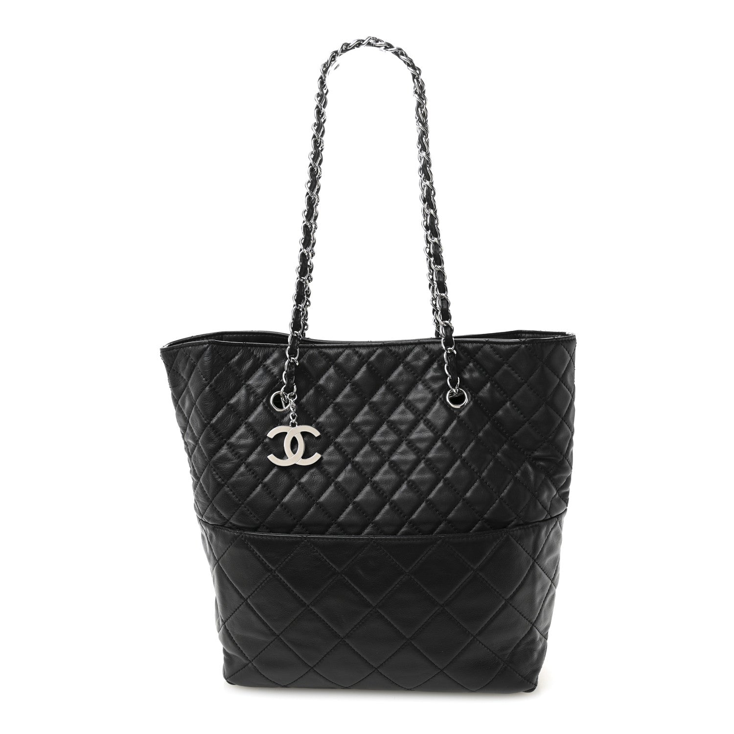 Chanel Calfskin Quilted In The Business North South Tote Black 1 of 11