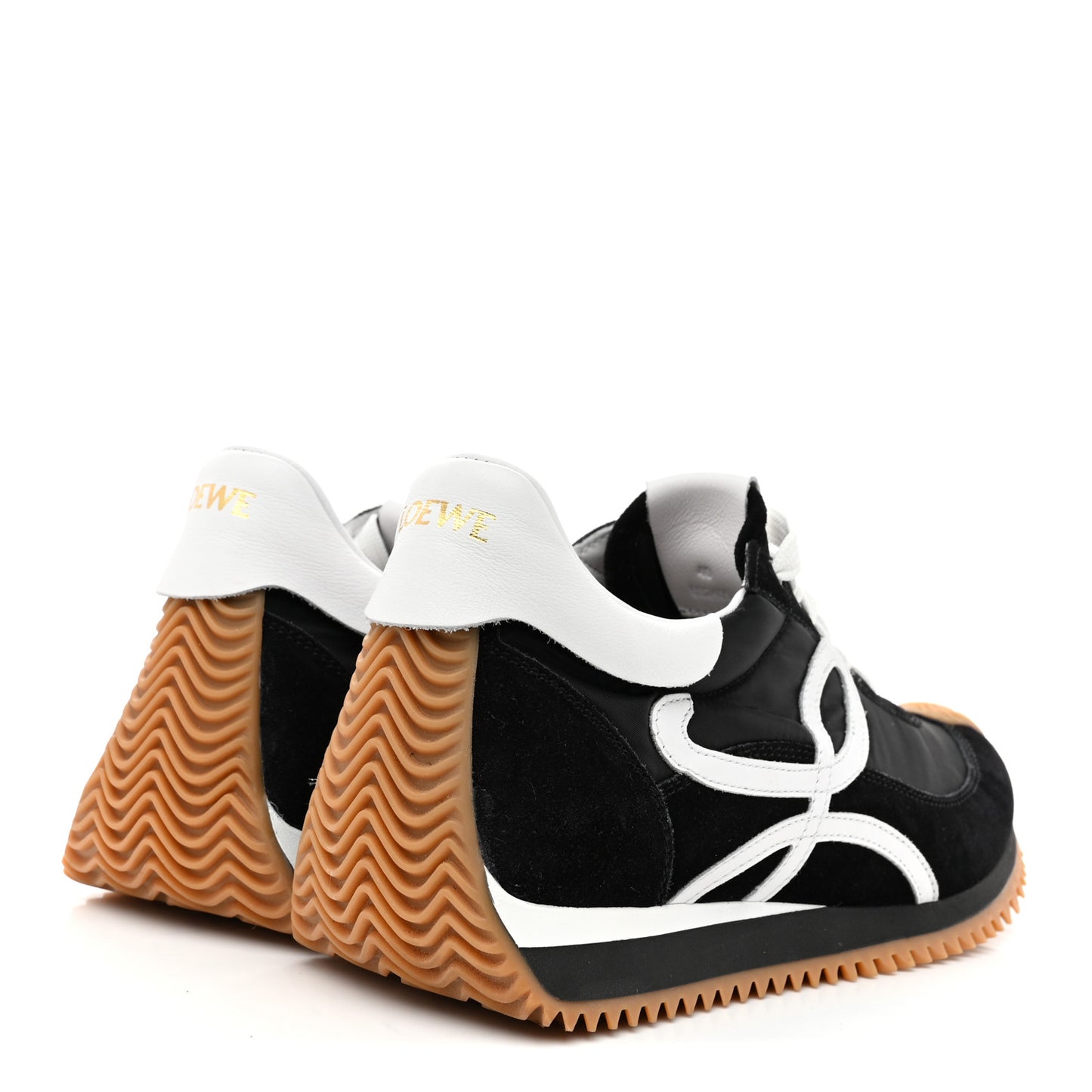 Nylon Suede Flow Runners Sneakers 40 Black