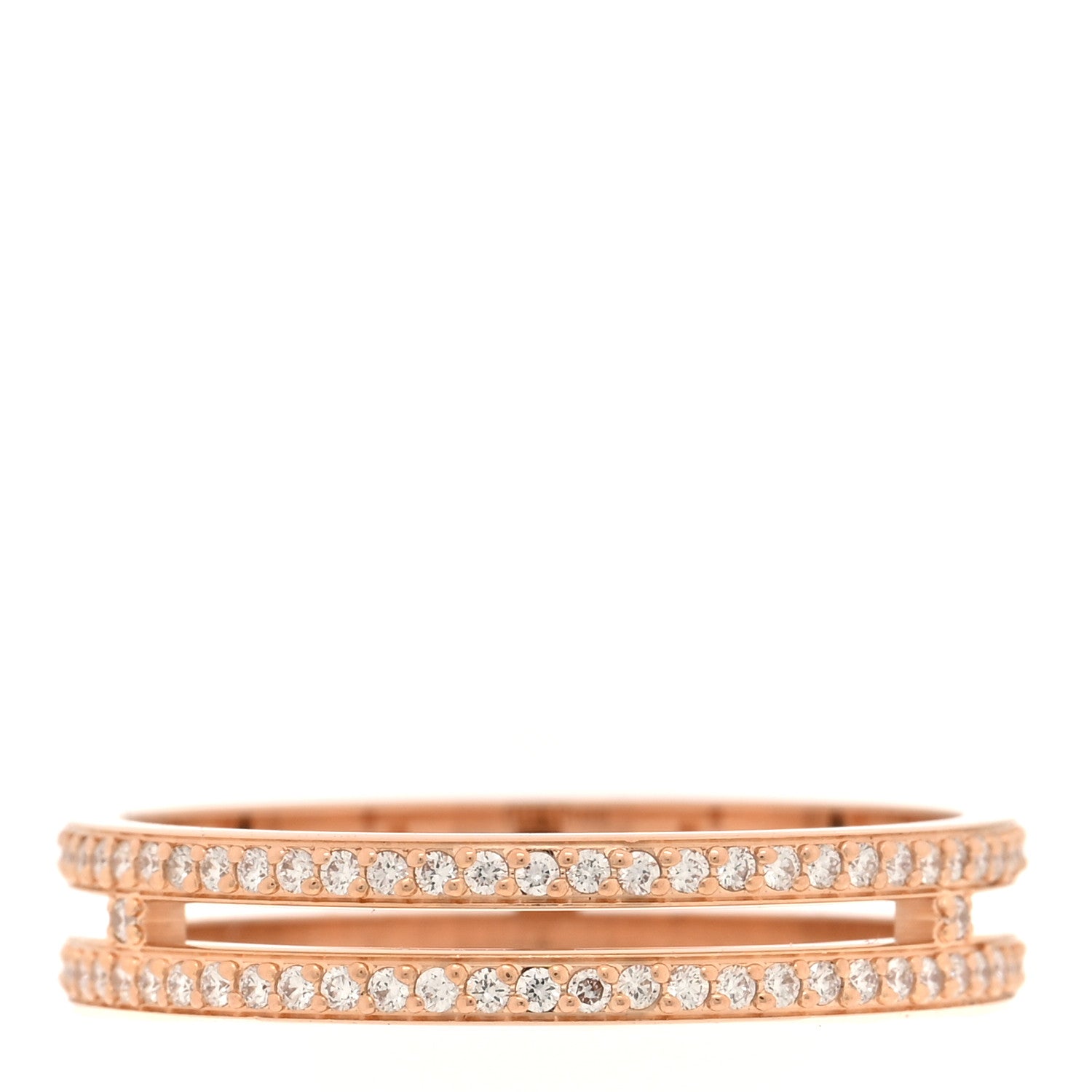 Hermes 18K Rose Gold Diamond Ariane Wedding Band Ring 53 6.5 3 of 5