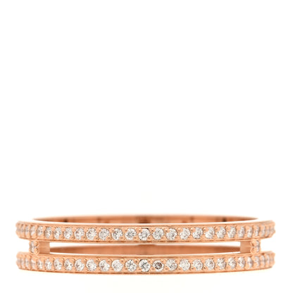 Hermes 18K Rose Gold Diamond Ariane Wedding Band Ring 53 6.5 3 of 5
