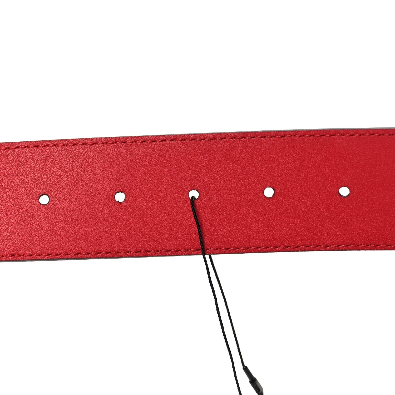 Gucci Textured Calfskin Flower Embroidered Double G 40mm Belt 75 30 Hibiscus Red 4 of 5