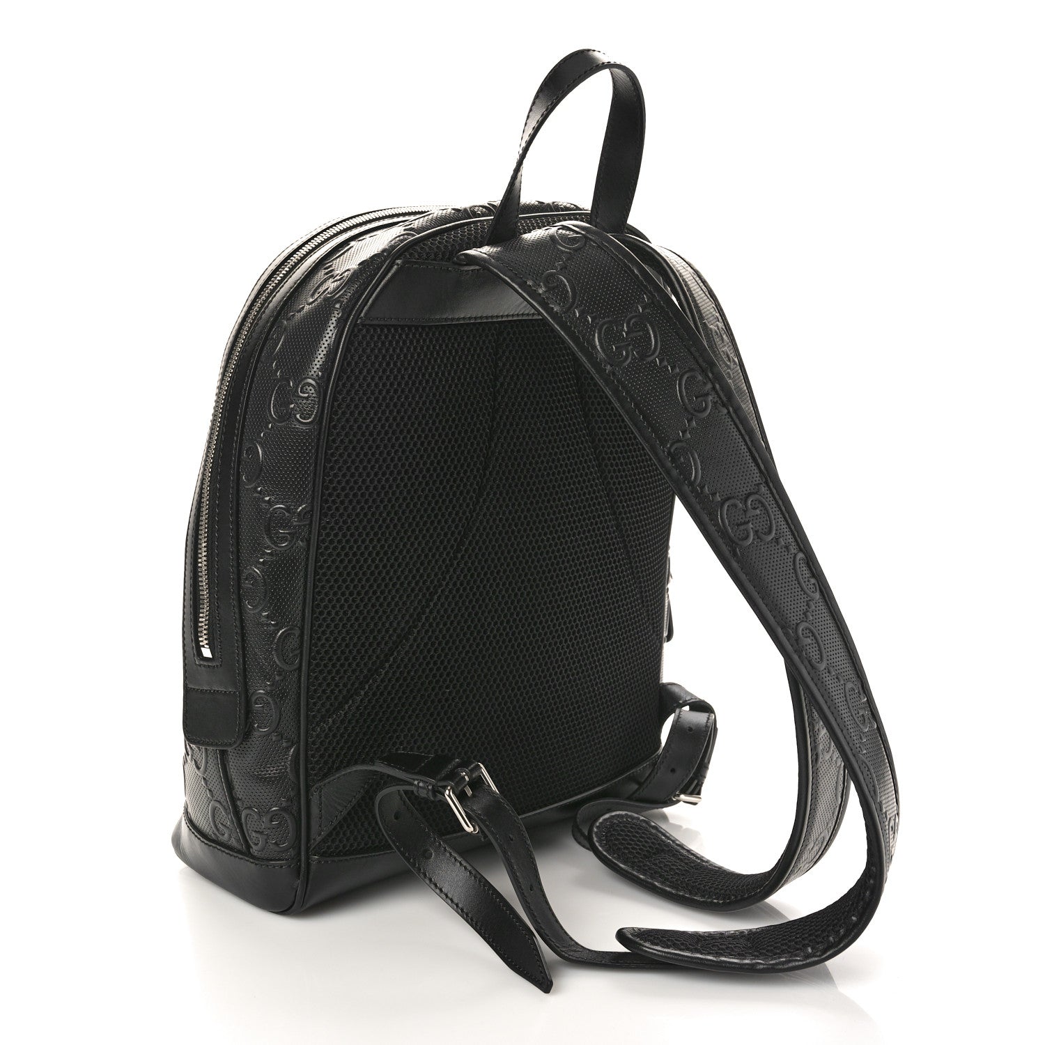 Gucci Calfskin GG Tennis Embossed Backpack Black 2 of 10