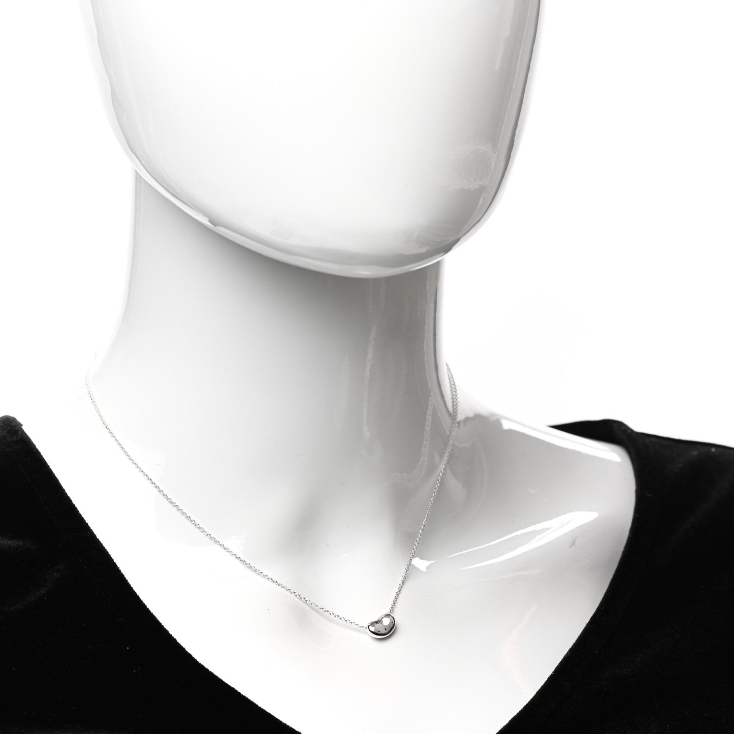 Sterling Silver 9mm Elsa Peretti Bean Pendant Necklace