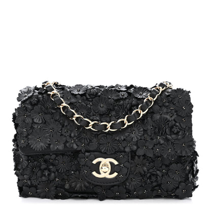 Chanel Lambskin Small Camellia Flap Black 1 of 11