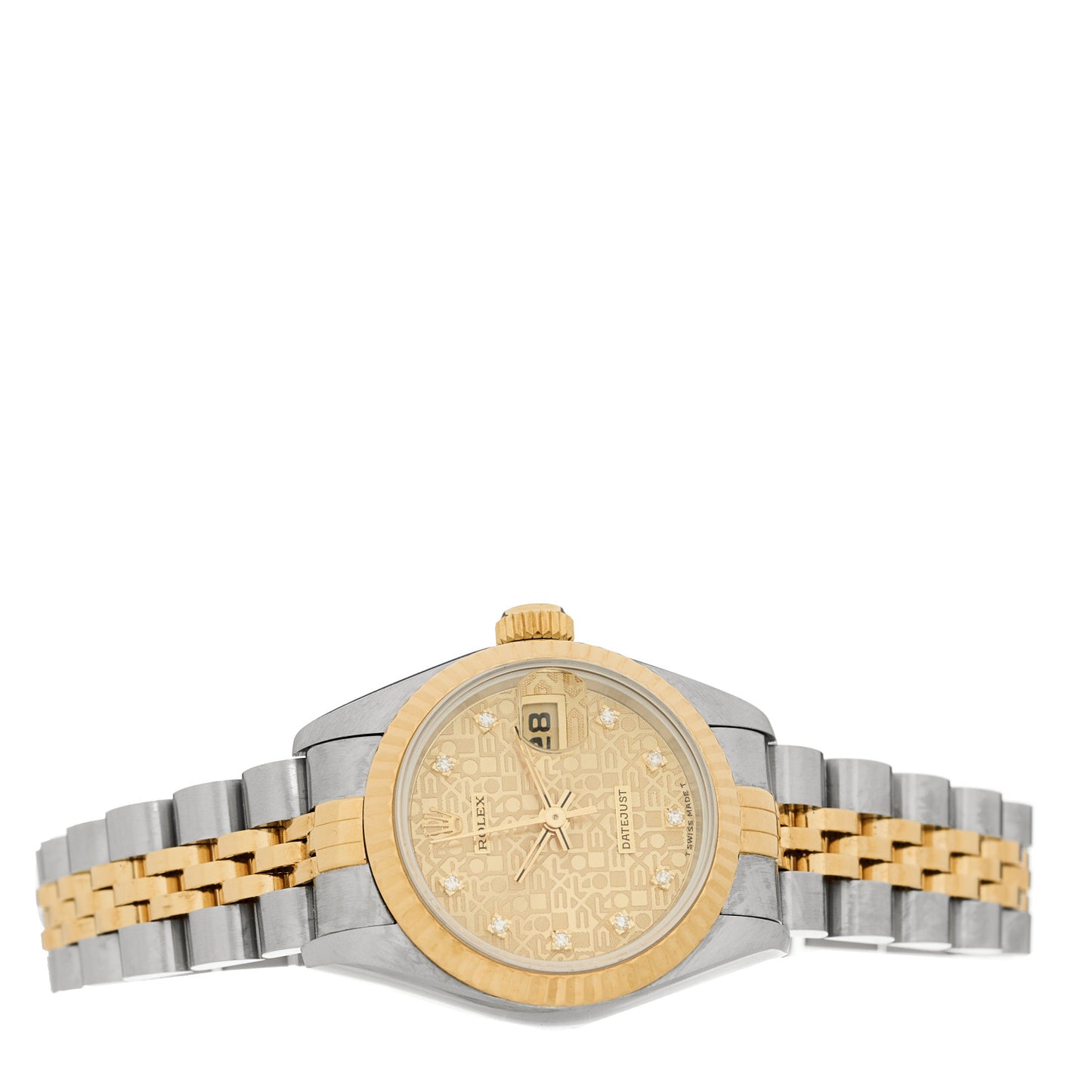 Stainless Steel 18K Yellow Gold Diamond 26mm Oyster Perpetual Datejust Watch Champagne Jubilee 69173