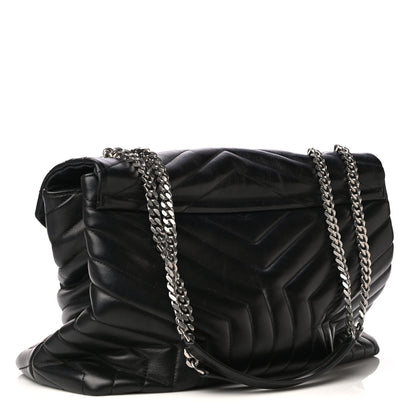 Saint Laurent Calfskin Y Quilted Monogram Large Loulou Chain Satchel Black 2 of 11
