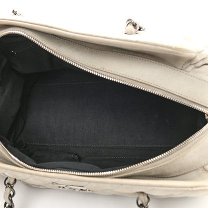 Chanel Iridescent Calfskin Chic Quilt Bowling Bag Grey 5 of 10