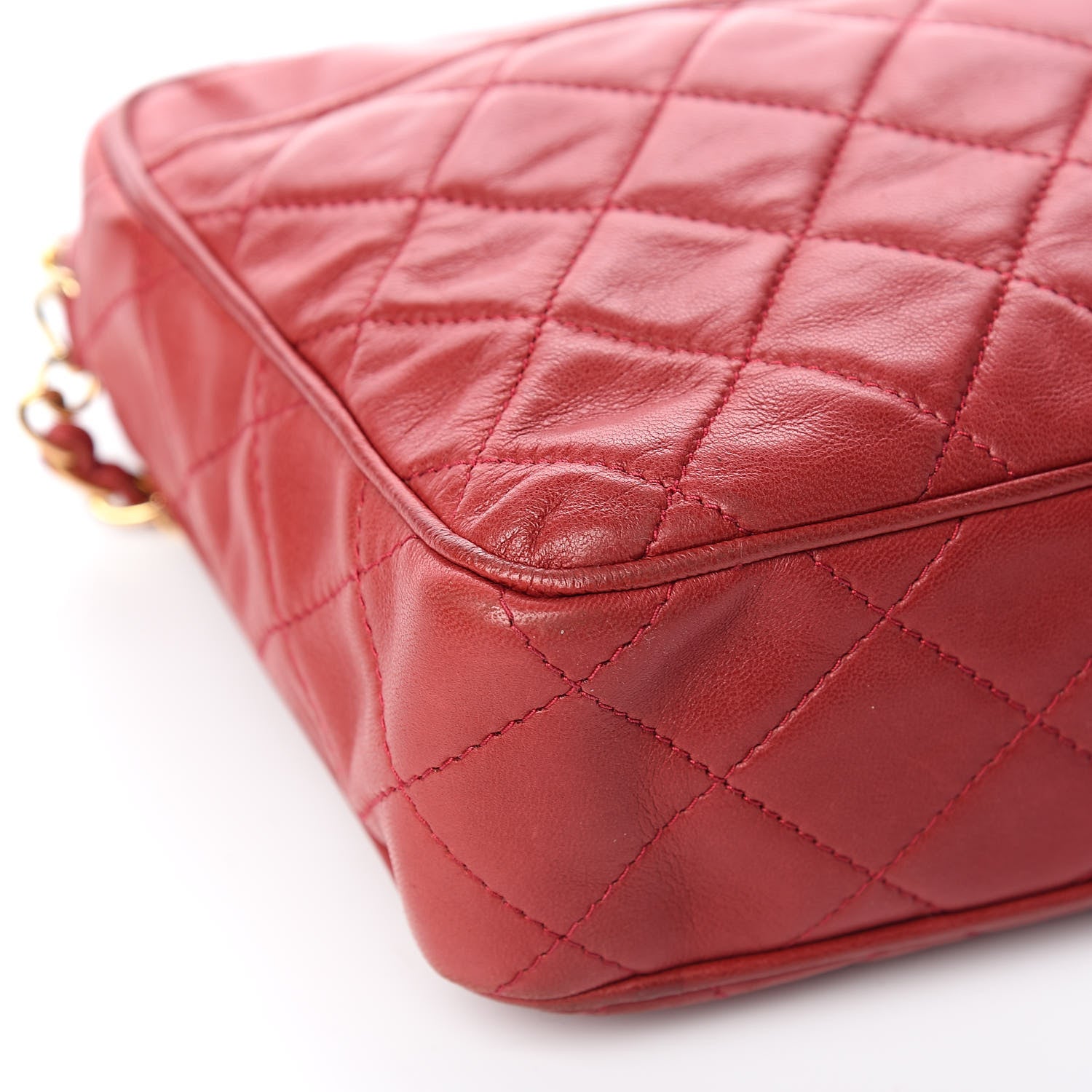 Chanel Lambskin Quilted Tassel Camera Case Red 10 of 14