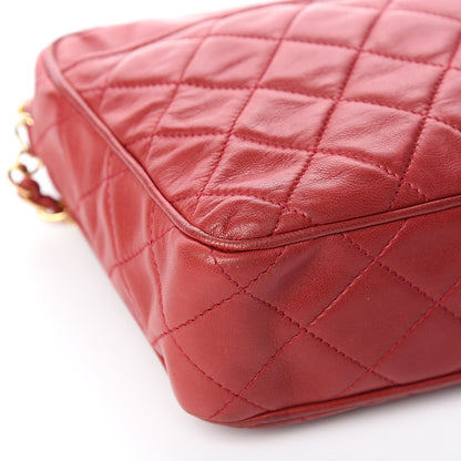Chanel Lambskin Quilted Tassel Camera Case Red 10 of 14
