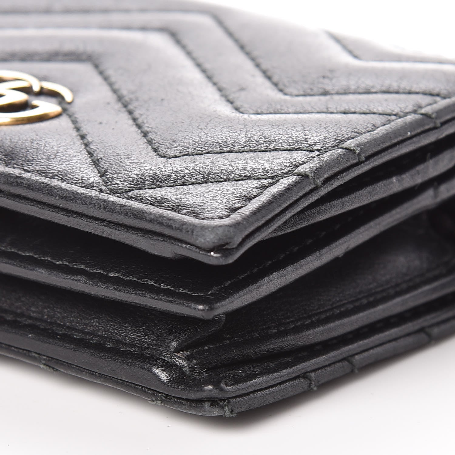 Gucci Calfskin Matelasse GG Marmont Card Case Wallet Black 6 of 10
