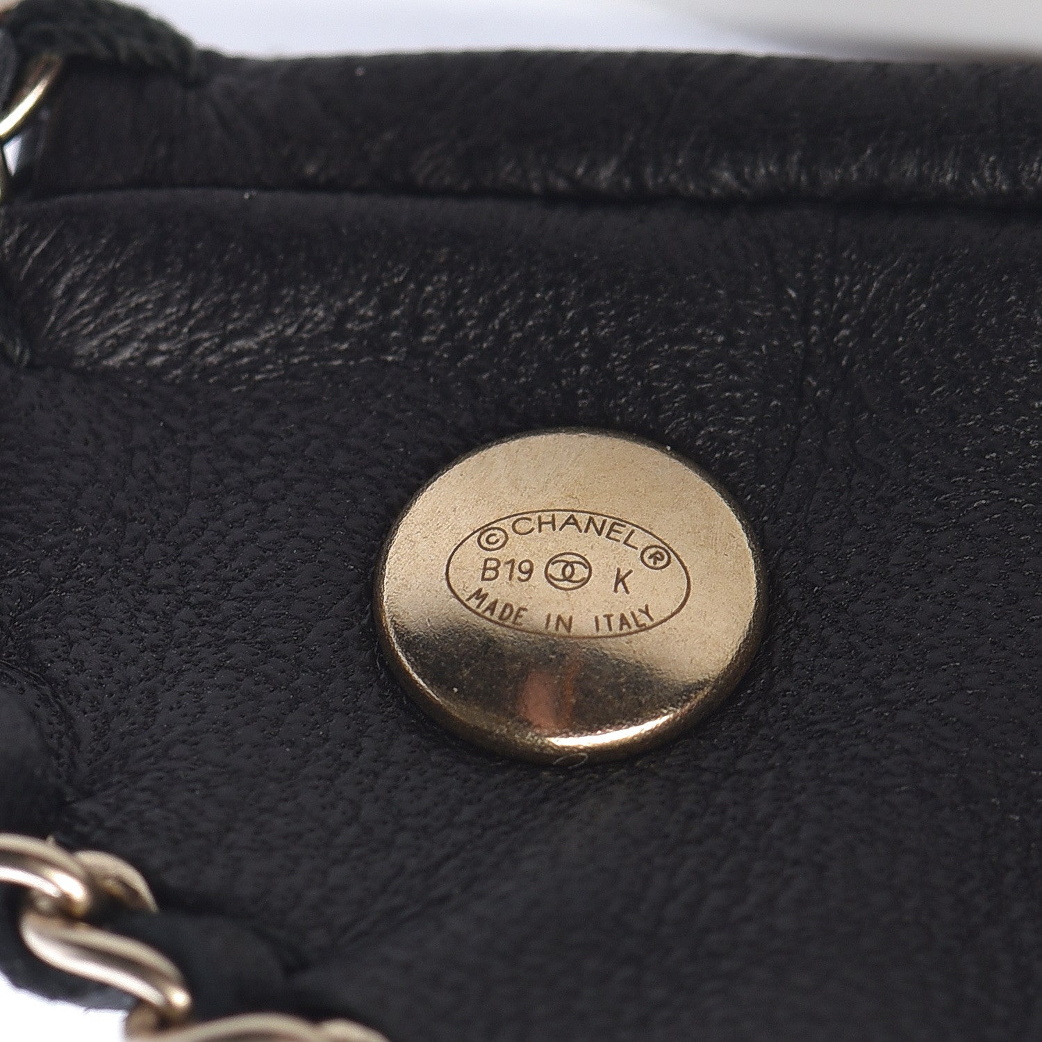 Chanel Lambskin Calfskin Chain CC Bandana Black Gold 9 of 12