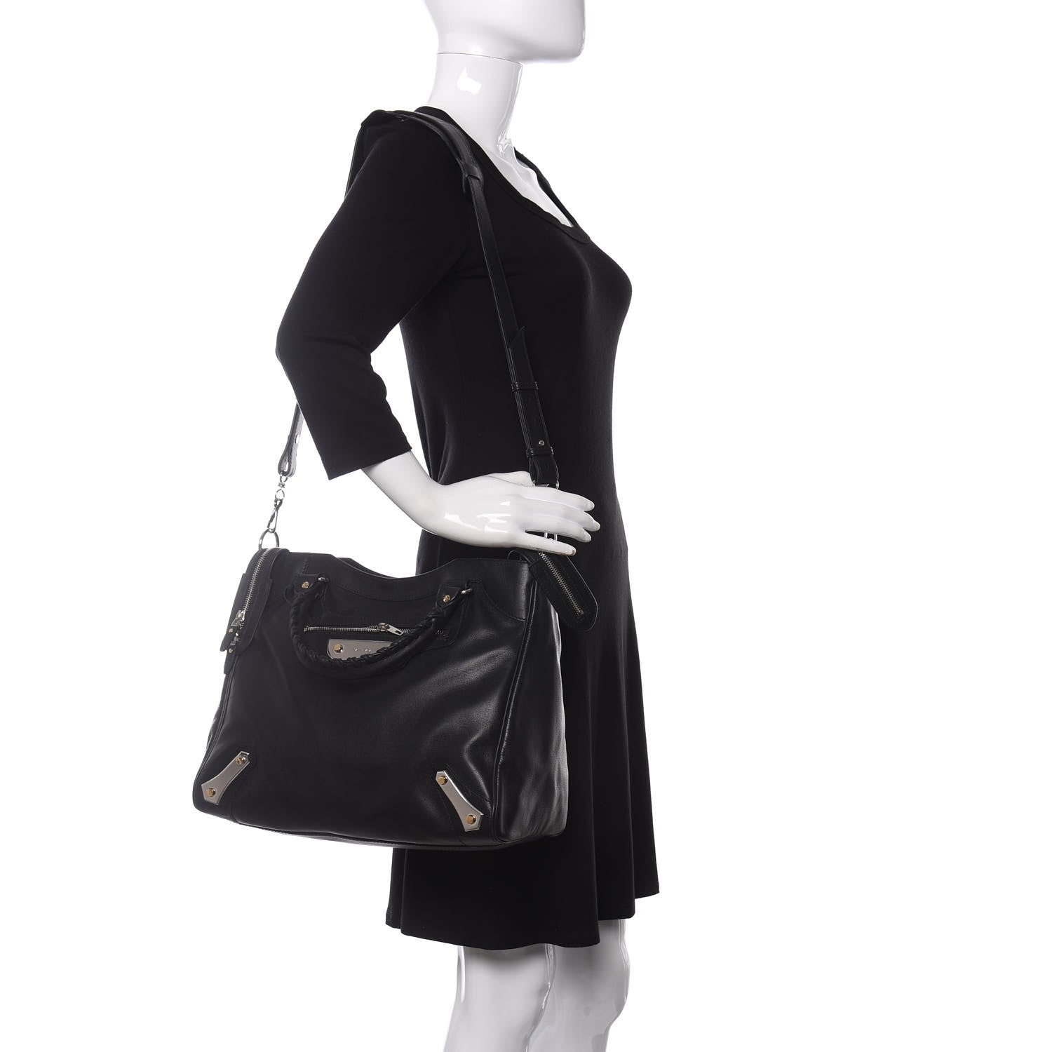 Balenciaga Veau Amp Plate Silver Hardware Velo Black 2 of 10