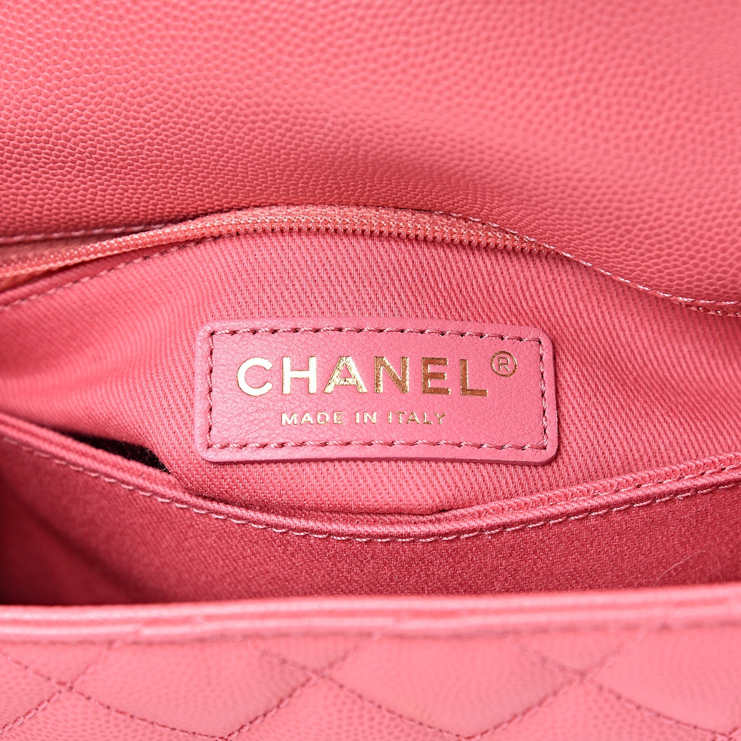 Caviar Lizard Quilted Mini Coco Handle Flap Pink