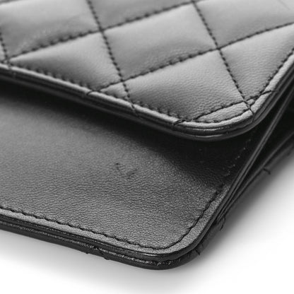 Chanel Lambskin Quilted Classic Pouch With Handle Black 8 of 9