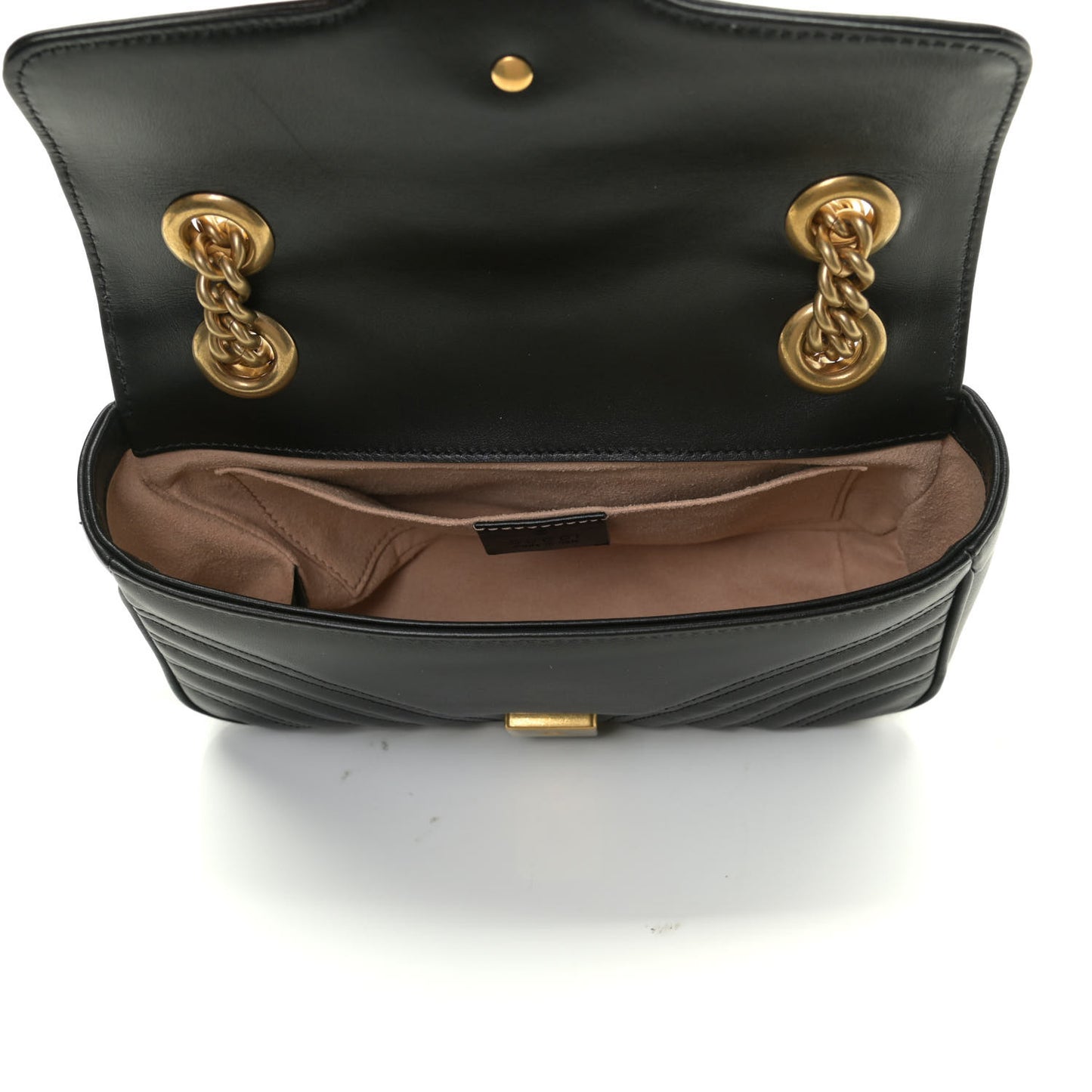 Calfskin Matelasse Mini GG Marmont Shoulder Bag Black