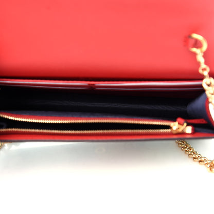 Gucci GG Supreme Monogram Blooms Chain Wallet Blue 5 of 10