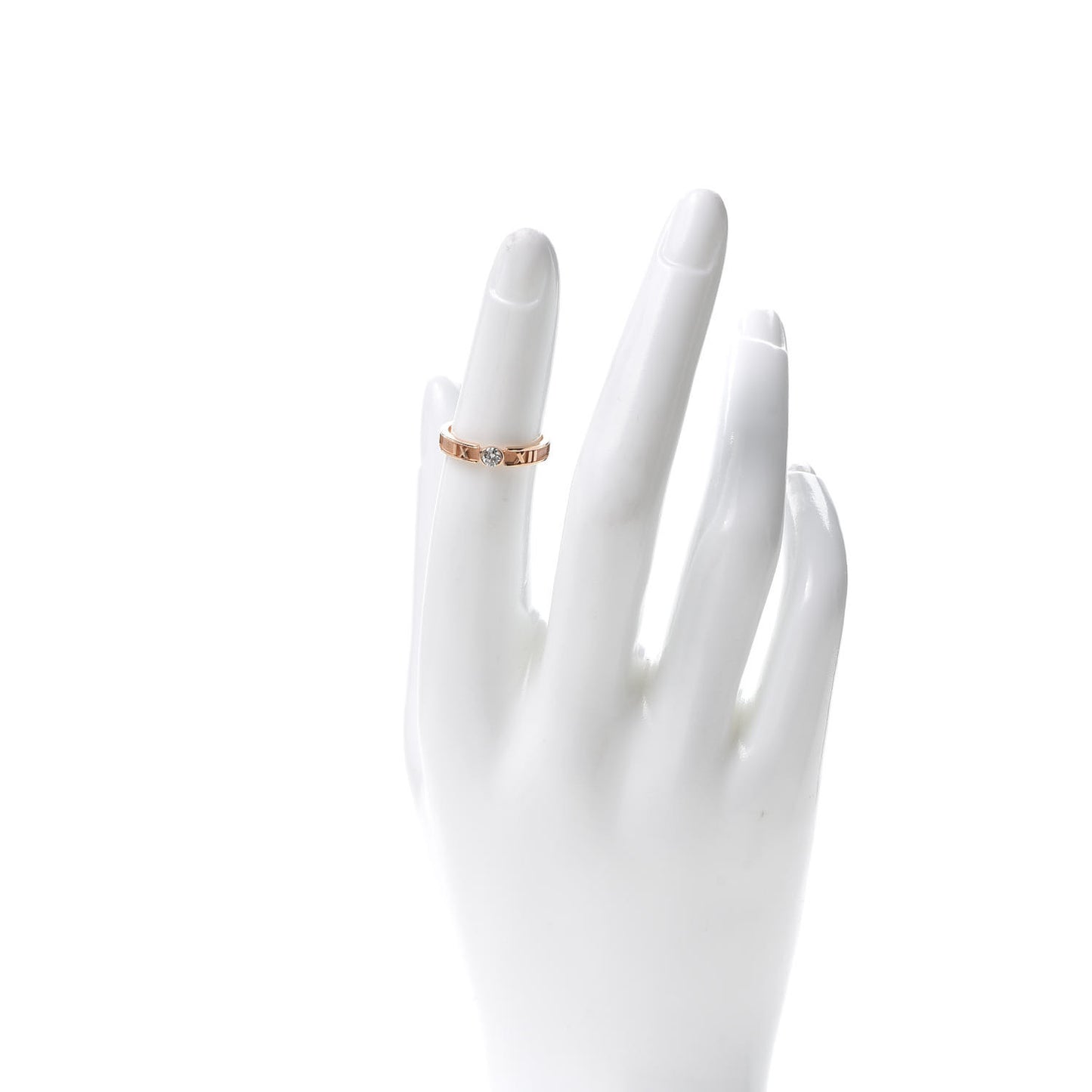 18K Rose Gold Diamond Atlas Closed Narrow Ring 48 4.5