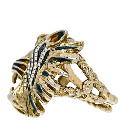 Gucci Metal Crystal Rajah Ring S Gold 3 of 8
