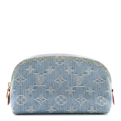 Louis Vuitton Denim Monogram Pochette Cosmetique PM Sky Blue 1 of 7