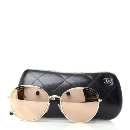Chanel Round Mirror Sunglasses 4206 Gold 8 of 8