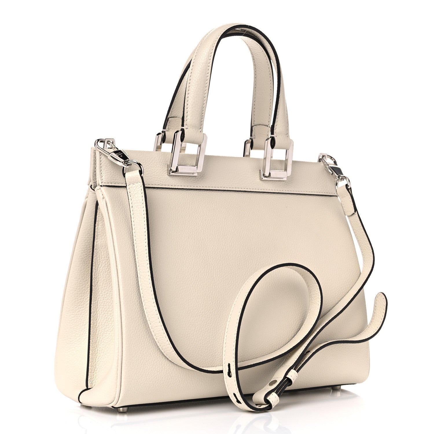 Gucci Grainy Calfskin Small Zumi Top Handle Bag Mystic White 2 of 16