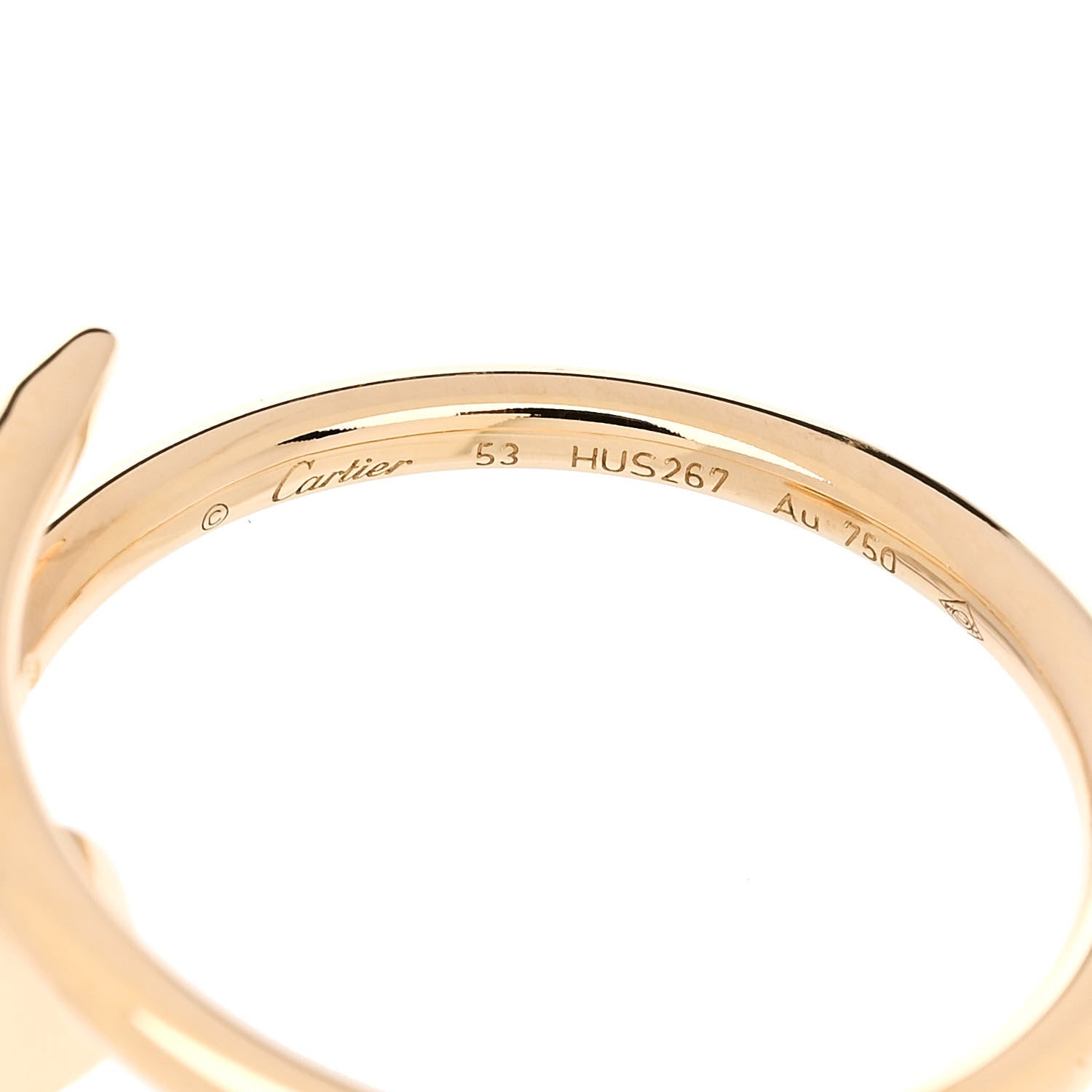 Cartier 18K Yellow Gold Small Juste Un Clou Ring 53 6.25 4 of 5