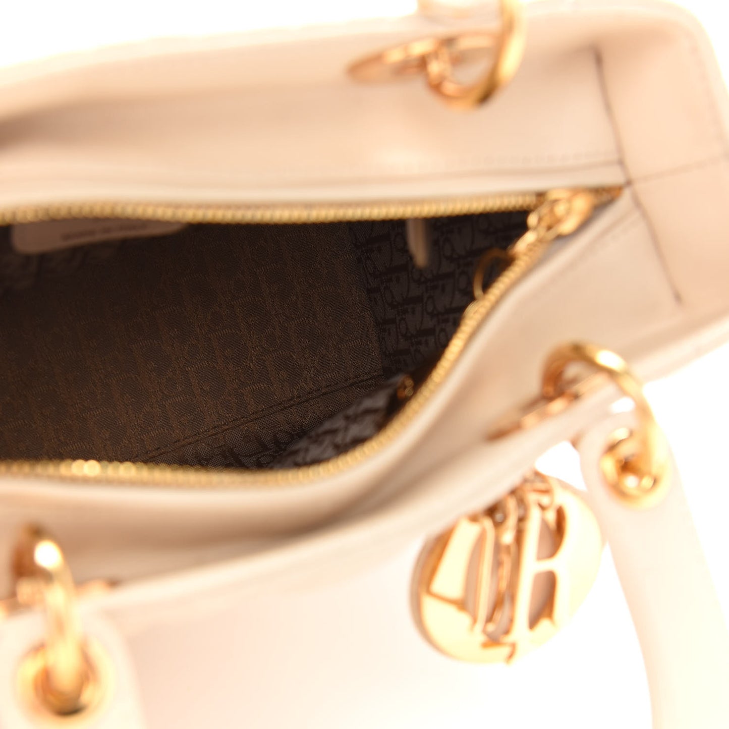 Lambskin Cannage Medium Lady Dior Light Beige