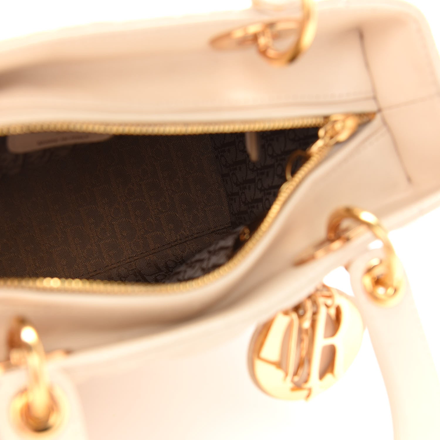 Christian Dior Lambskin Cannage Medium Lady Dior Light Beige 5 of 12