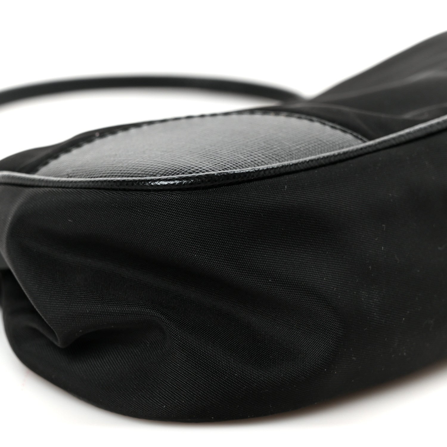 Prada Tessuto Nylon Saffiano Kisslock Shoulder Bag Black 9 of 10
