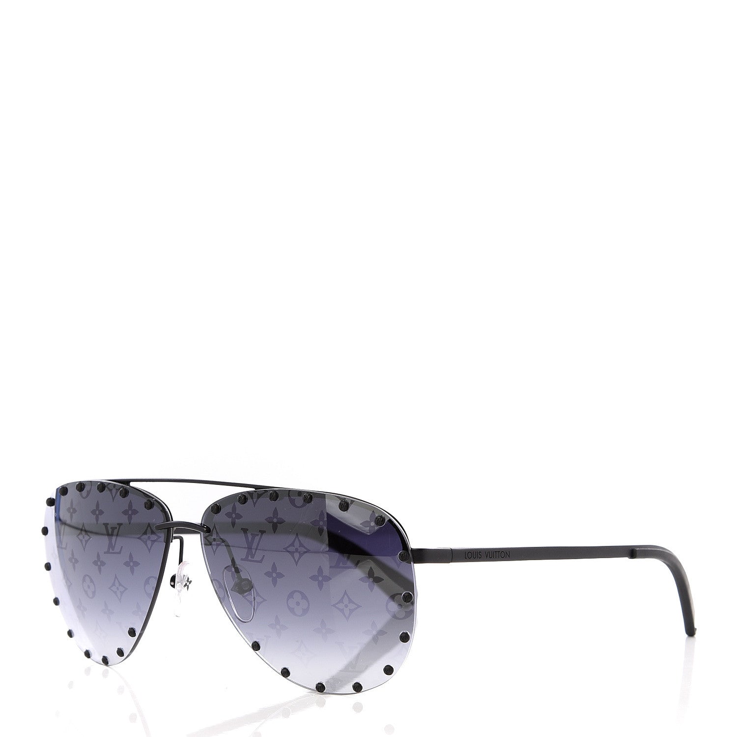 Louis Vuitton Monogram The Party Aviator Sunglasses Z0971U Black 1 of 8