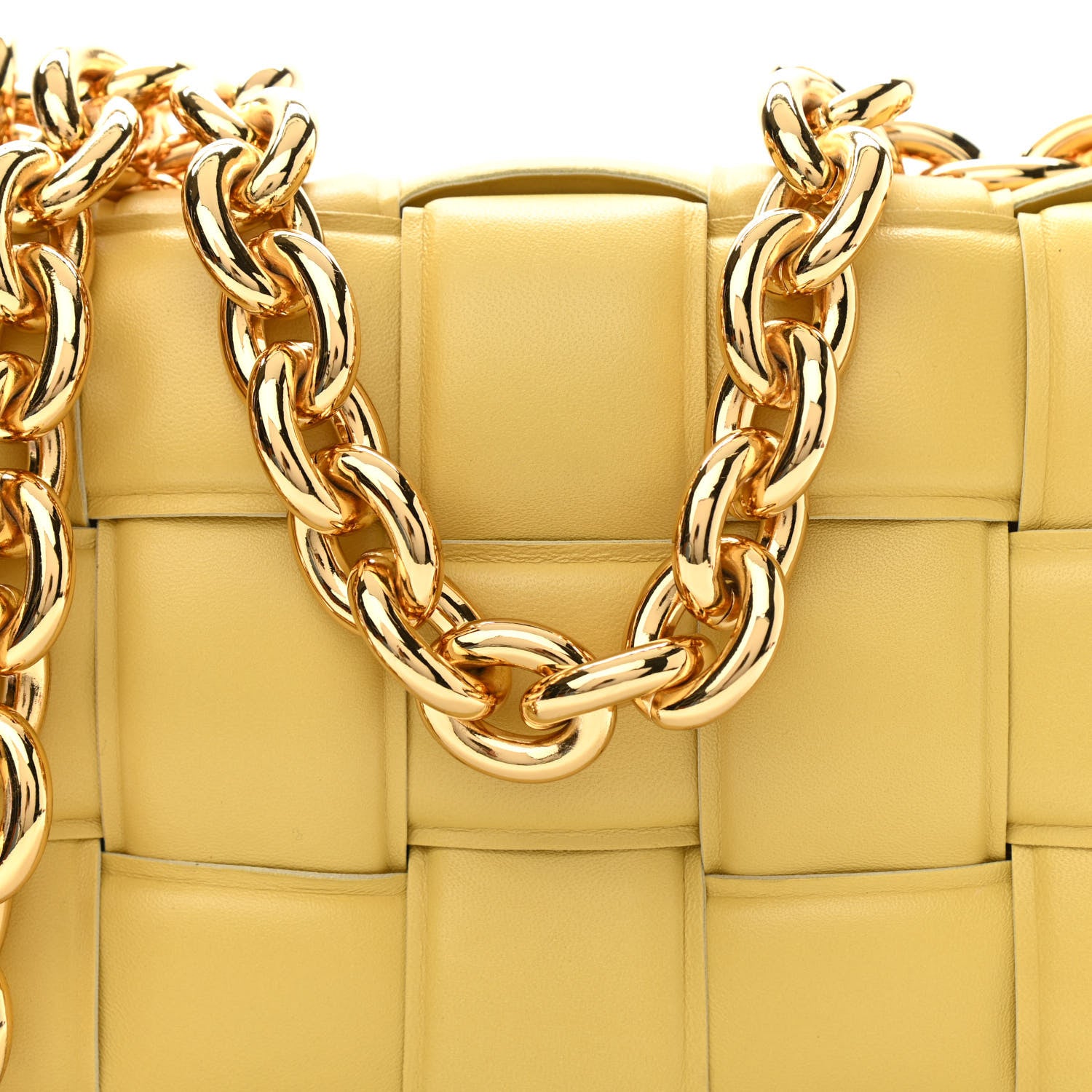 Bottega Veneta Lambskin Maxi Intreccio Padded Chain Cassette Crossbody Bag Corn 8 of 10