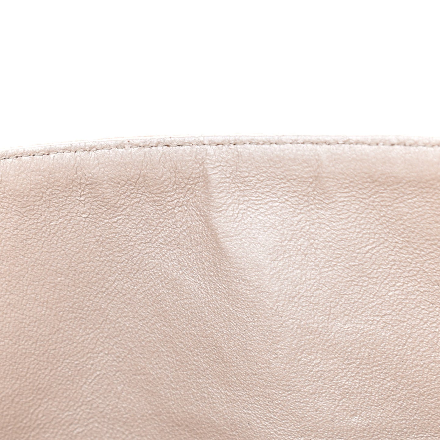 Iridescent Caviar Quilted Jumbo Double Flap Beige