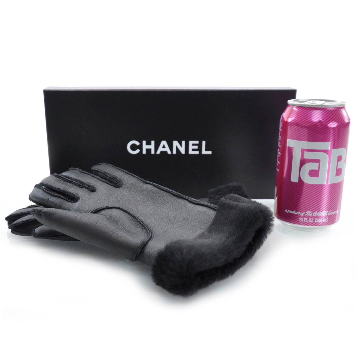 Chanel Leather Gloves Black Size 7 2 of 4