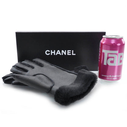 Chanel Leather Gloves Black Size 7 2 of 4