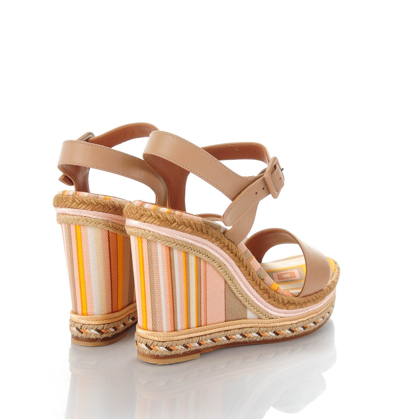Calfskin Canvas Native Couture 1975 Espadrille Wedge Sandals 38