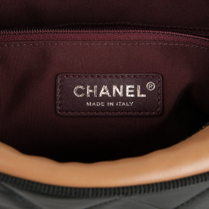 Chanel Lambskin Quilted Small Ballerine Camera Case Black Beige 7 of 8