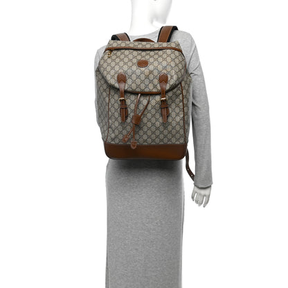 Gucci GG Supreme Monogram Azalea Calfskin Medium Retro Interlocking G Buckle Backpack Beige Ebony Brown Sugar 2 of 14