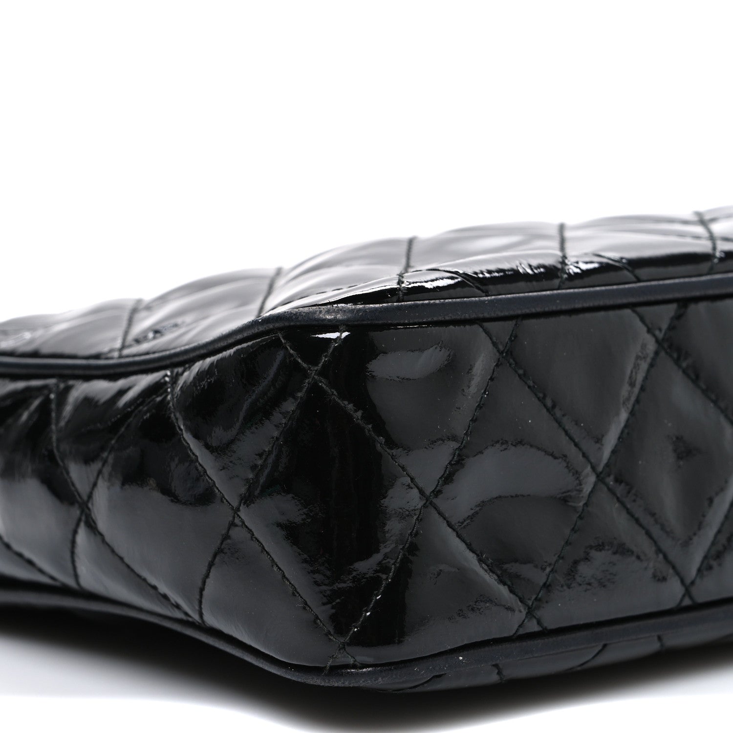 Chanel Patent Quilted Tassel Camera Case Black 8 of 9