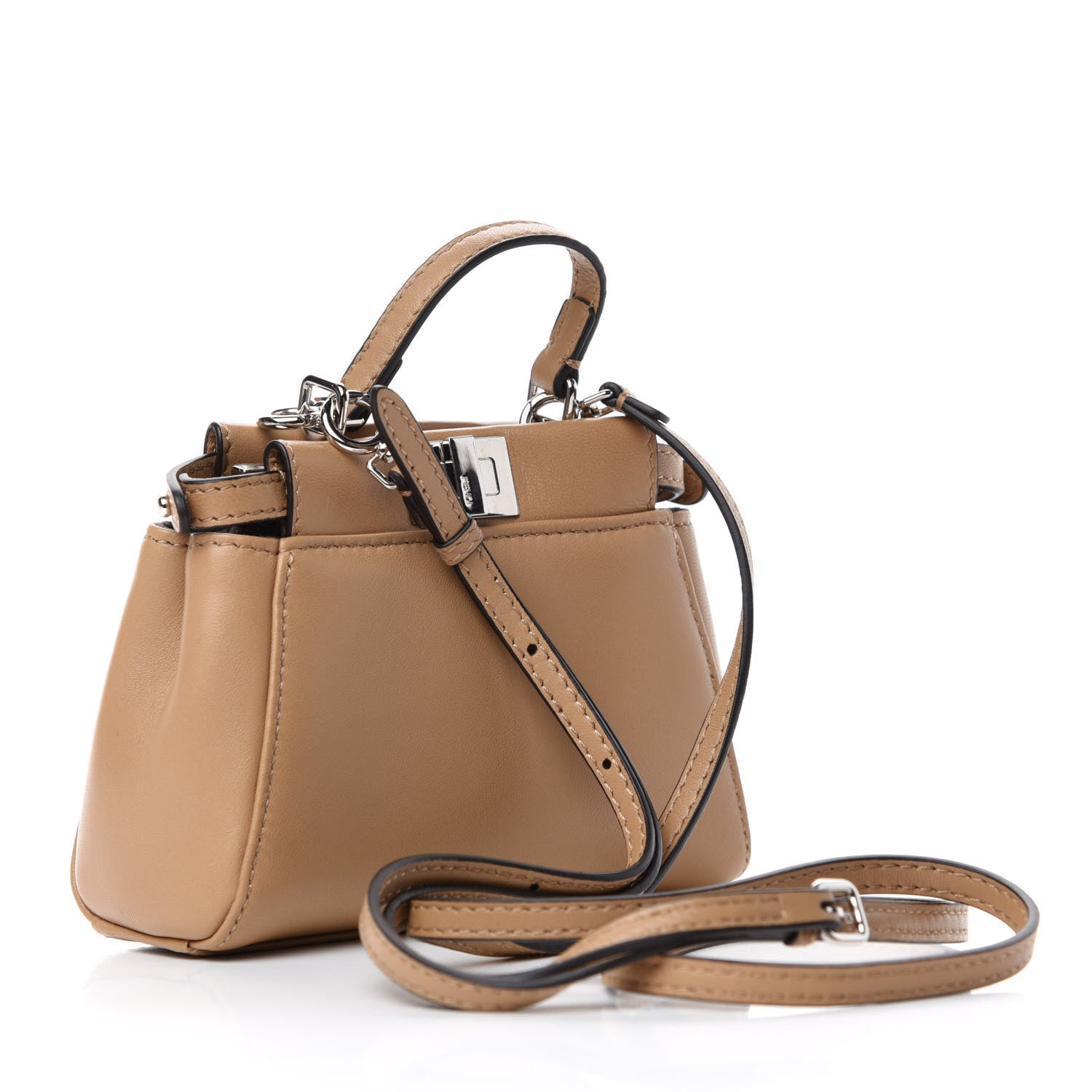Fendi Shiny Nappa Botanical Garden Embroidered Micro Peekaboo Iconic Satchel Cuoio Rosso 3 of 7