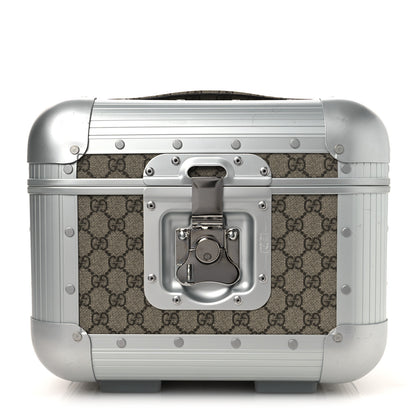 Gucci GG Supreme Monogram Aluminum Porter Beauty Case Silver 1 of 16