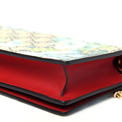 Gucci GG Supreme Monogram Blooms Chain Wallet Blue 10 of 11